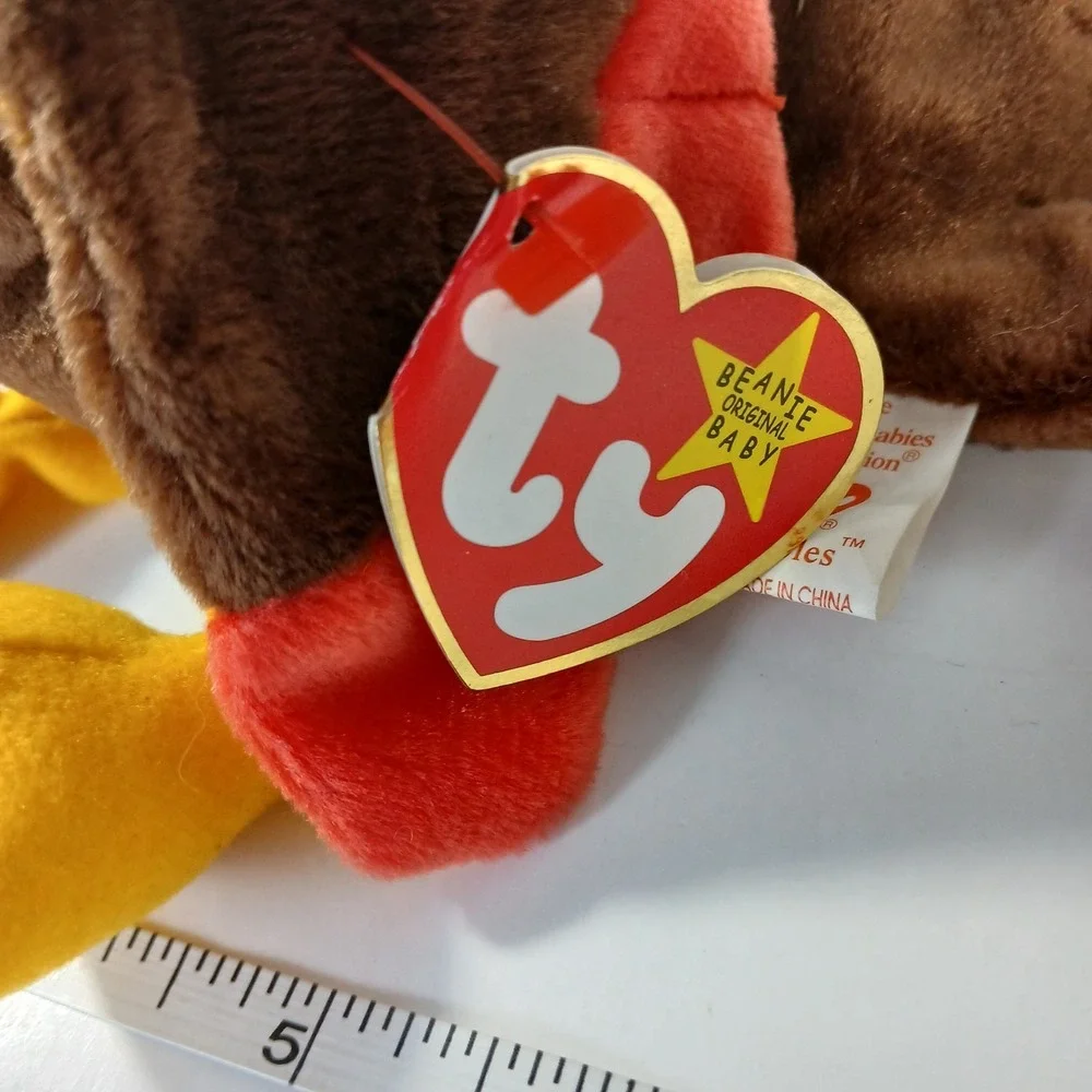 GOBBLES Ty Beanie Baby MultipleTag Errors 1996 Turkey Original Retired MINT Rare